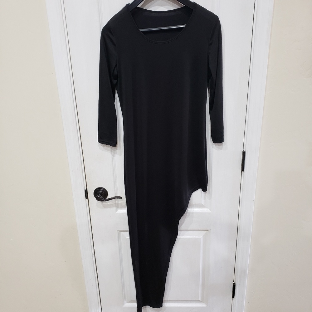 Black Bodycon High Low Dress
